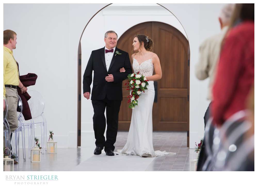 coming down the aisle at Legacy Acres
